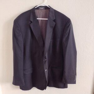 Haspel Super 110s Worsted 100% Wool Classic Suit Jacket Black Mens 52 Regular